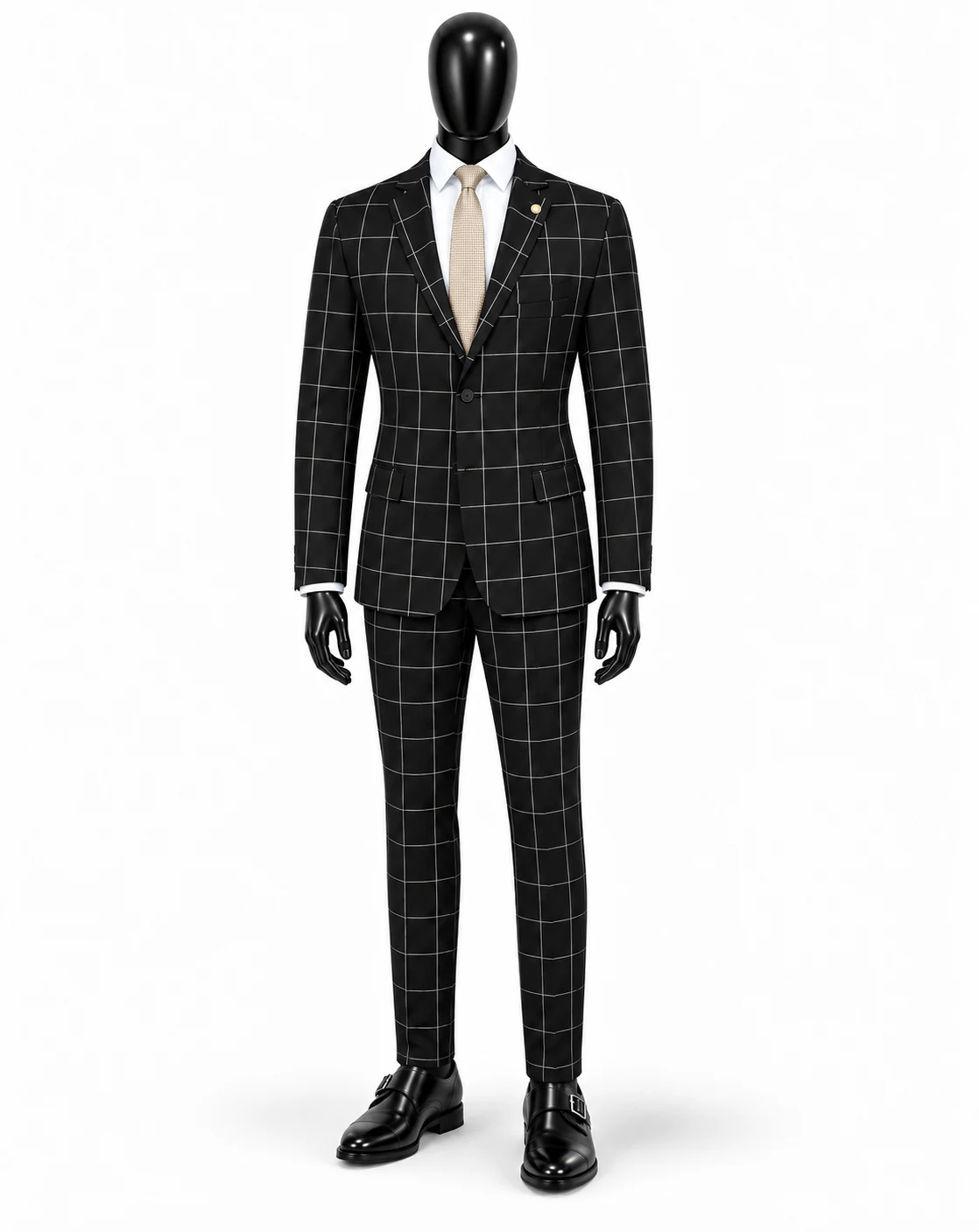 Terno preto windowpane